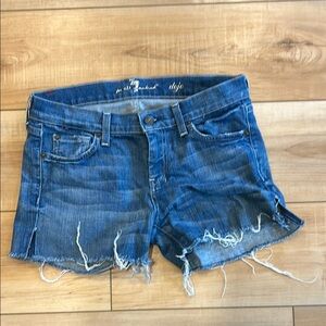 7FAM Distressed Denim Shorts